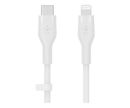 Kabel BELKIN USB-C - Lightning Silicone 1m White CAA009BT1MWH